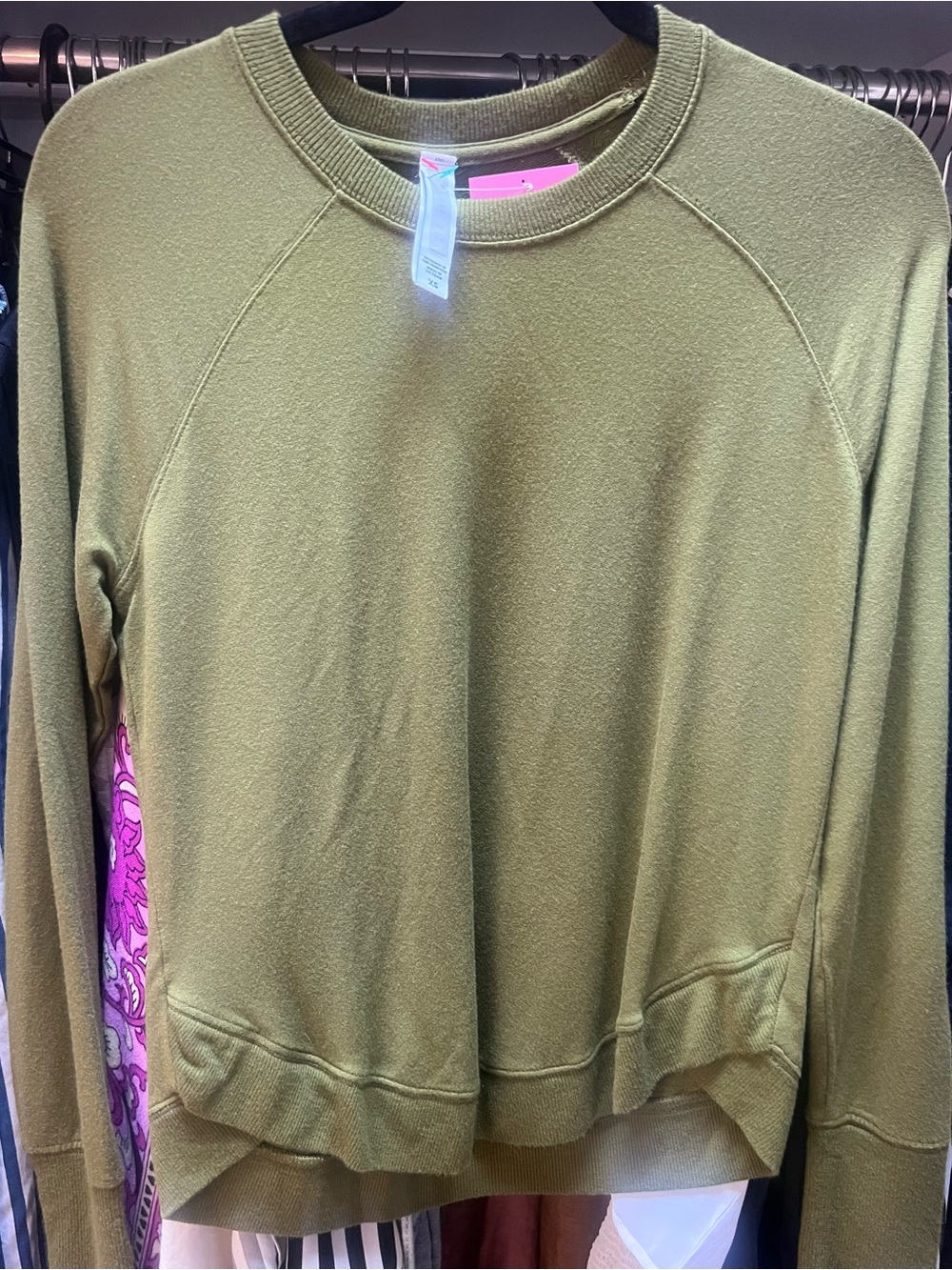 Athleta Olive Green Women's Crewneck Sweatshirt